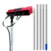 Window Extension Pole Cleaning Brush, Window Glass Wall Cleaning Tool Washing Brush with 4 Water Outlets, Water Fed Window Telescopic Pole Cleaning Brush Silver 7.2m view 1