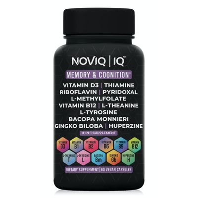11-in-1 Nootropic Supplement: Supports Memory & Cognition - 100mg Ginkgo 150mg Bacopa 300mcg Huperzine 200mg L-Theanine 150mg L-Tyrosine & Bioactive B-Complex w/ 5-MTHF - 1,100mg+ Serving - 60 Count