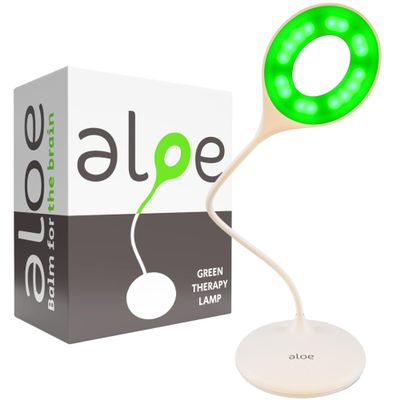 Family Tree Remedies Migraine Relief Light  520nm Green Light Therapy Lamp for Headaches, Anxiety & Sleep | USB Rechargeable White & Green Desk Lamp with Adjustable Brightness | 16 Portable Design