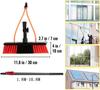 Window Cleaning Pole Telescopic Cleaning Brush Water Fed Brush, Water Fed Cleaning System, Cleaning and Washing Tool for Window Glass, Solar Panel (Color : 30cm, Size : 9m) view 2