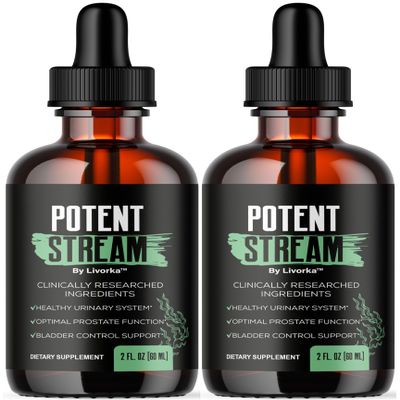 (2 Pack) Potent Stream - Official Potent Stream Drops Supplements for Men, PotentStream Drop Reviews, Potentstream Liquid Premium All Natural Maximum Strength Advanced Formula, 2 Bottles for 2 Months