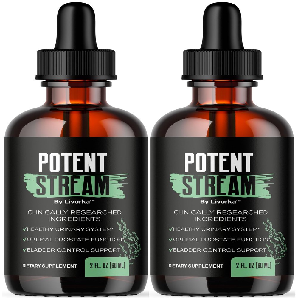 (2 Pack) Potent Stream - Official Potent Stream Drops Supplements for Men, PotentStream Drop Reviews, Potentstream Liquid Premium All Natural Maximum Strength Advanced Formula, 2 Bottles for 2 Months