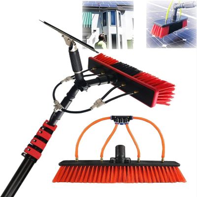 Telescopic Window Cleaner Telescopic Cleaning Brush Window Cleaning Pole,Water Fed Telescopic Window Cleaning Pole with Squeegee,Window Cleaning Brush Extendable Window Washer Cleaning Photo
