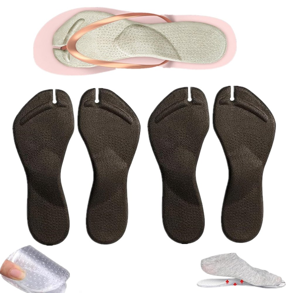 2 Pairs Gel Arch Support Cushion Insoles for Flip Flop Thong Sandals,Gel Adhesive Arch Support Flip Flop Thong Inserts Self Adhesive Gel Arch Support Cushion Insoles Pain Relief