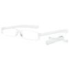 ABETOS Mini Rimless Reading Glasses Lightweight Compact Travel Eyewear Pocket Readers for Women Men in Tube Case, White 2.5 view 1