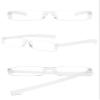 ABETOS Mini Rimless Reading Glasses Lightweight Compact Travel Eyewear Pocket Readers for Women Men in Tube Case, White 2.5 view 3
