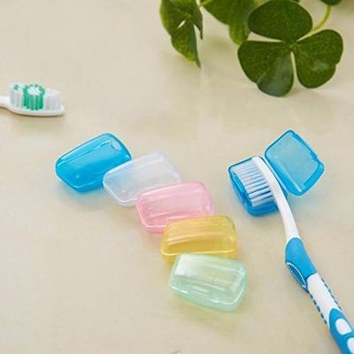 5Pcs Multicolour Travel Toothbrush Head Covers Cap,Toothbrush Case Protective Portable Plastic Clip for Manual Toothbrush, Household Travel, Camping, Bathroom, Toothbrushes and Accessories