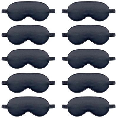 10 Pack Sleep Mask,Silk Eye Mask,for Night Sleeping,Office, Travel,Party Games,Suitablefor Men/Women (Black)