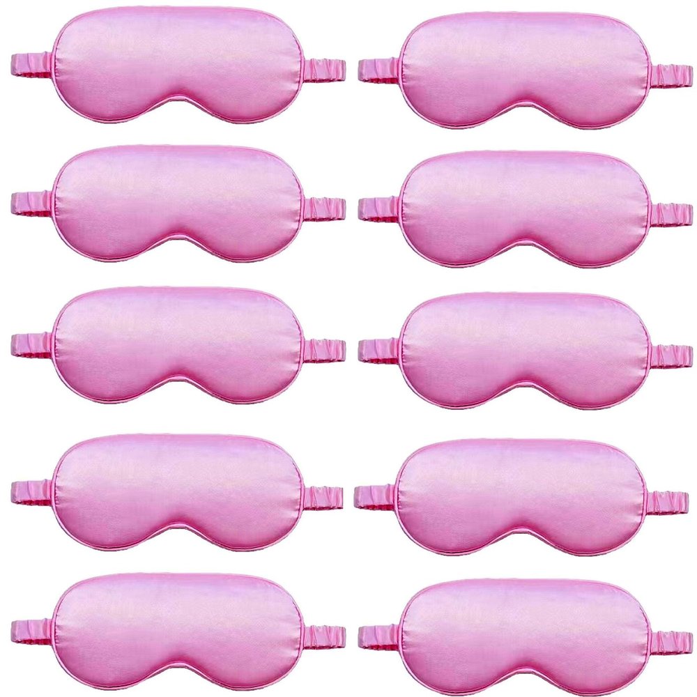 10 Pack Sleep Mask,Silk Eye Mask,for Night Sleeping,Office, Travel,Party Games,Suitablefor Men/Women (Pink)
