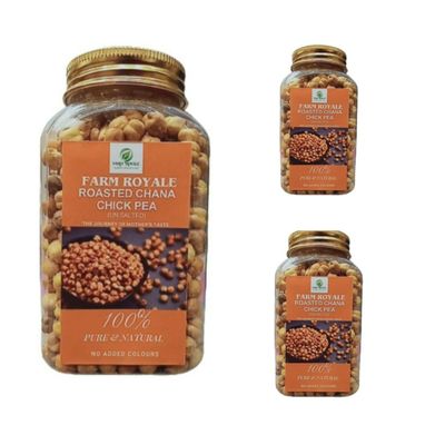 Farm Royale Roasted Chana Chick PEAS-1+1 +1Combo (175gm +175gm +175gm)||100% Pure and Natural||Export Quality||Hand picked materrial
