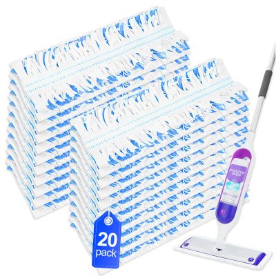 20 Pack Disposable Mop Pads for Power-Mop Multi-Surface Floor Mop, Floor Cleaning Replacement Mopping Pads Refills