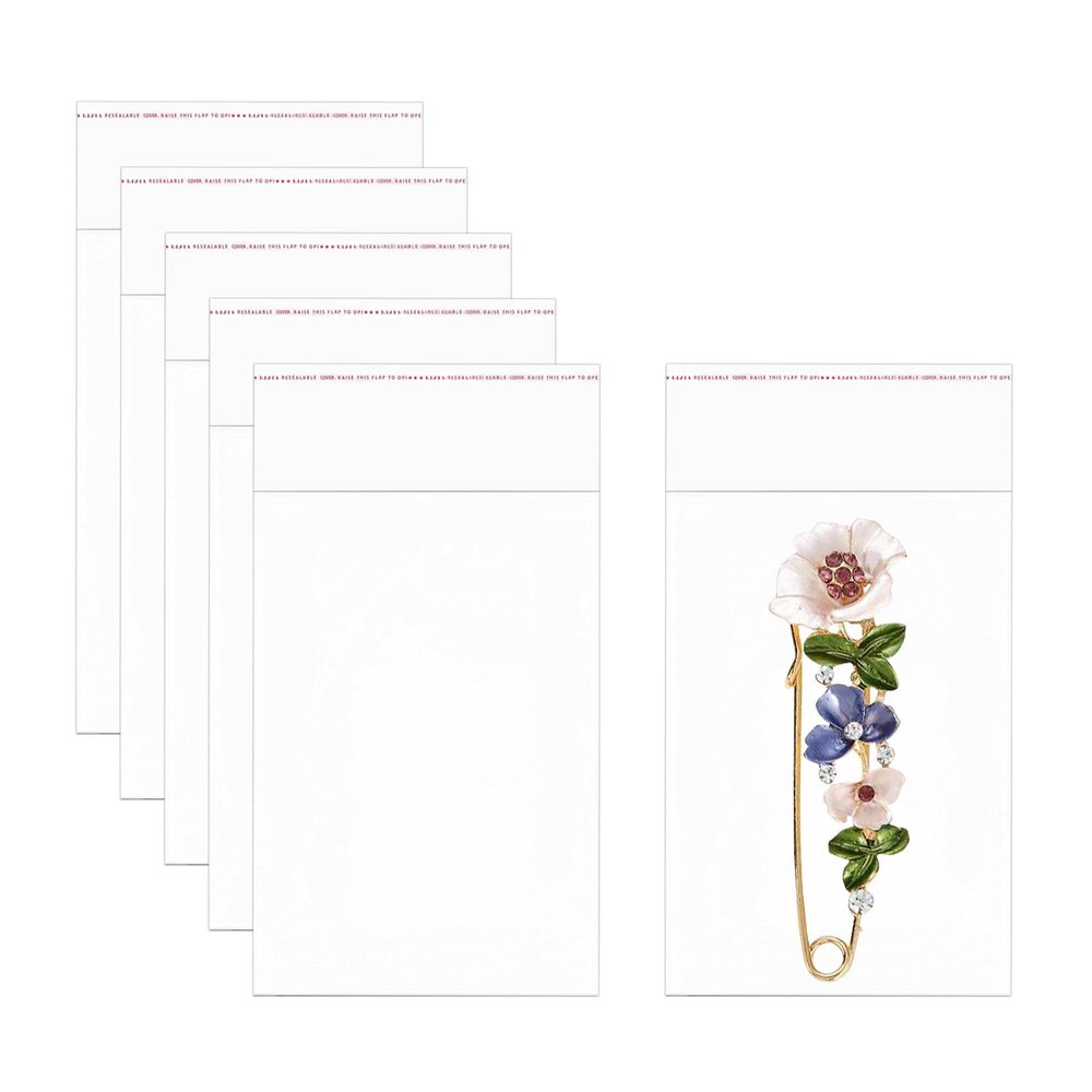 200pcs Clear Cellophane Bags 2x3'' Small Self Sealing Cello Bags 1mil Resealable Self Stick Cookie Bags for Photo Candy Coins Buttons Earrings Pills Broken Diamond