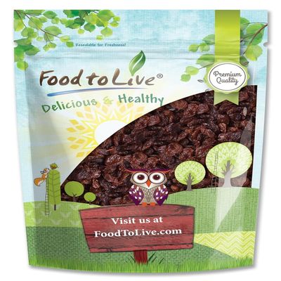 Food to Live Sultana Raisins, 1 Pound Natural Dried Grapes for Baking, Snacking, and Trail Mixes.Vegan, Bulk. No Sugar Added, Unsulfured, Lightly Coated with Sunflower Oil. Perfect Pantry Staple