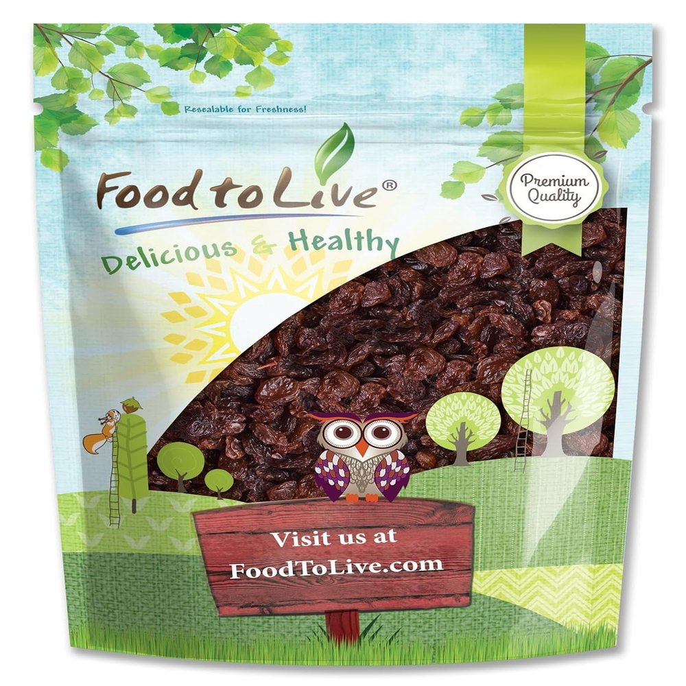 Food to Live Sultana Raisins, 1 Pound  Natural Dried Grapes for Baking, Snacking, and Trail Mixes.Vegan, Bulk. No Sugar Added, Unsulfured, Lightly Coated with Sunflower Oil. Perfect Pantry Staple