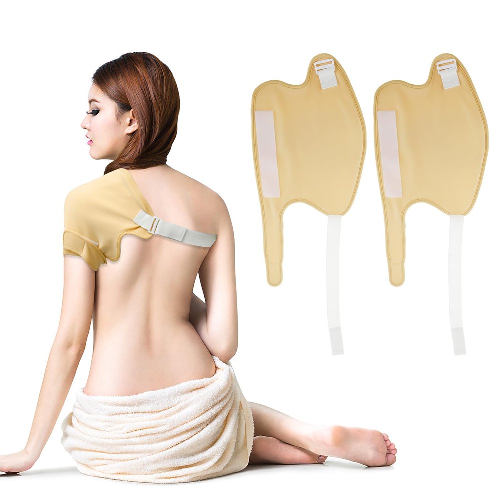 2Pcs Oil Pack Wrap for Shoulder, Oil Pack Wrap Organic Cotton, Reusable Shoulder Essential Oil Wrap, Leak Proof, Adjustable Soft Oil Pack Mess Free Essential Oil Wrap for Shoulder