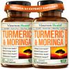 Moringa Turmeric Supplement for Joint Health, Gut Health, Energy and Immune Support  Total Wellness Formula with Tumeric Moringa Pure Capsules  Turmeric Curcumin with Black Pepper  60 Count 2 Pack view 1