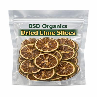 BSD Organics Dried Lime Slices for Drinks,Garnish, Zest, Flavouring - 50 Gram / 1.76 Ounce