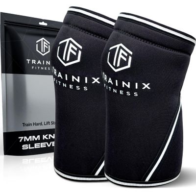 7mm Neoprene Compression Knee Sleeves For Men & Women, Gym Workout Brace Support Sleeve Suitable For Powerlifting, Weightlifting, Crossfit, Knee Compression Brace, Knee Brace For Men | Medium (Pair)