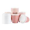 8 Ounce Disposable Coffee Cups With Lids, 400 Hot Cups With Lids - Sleeves Sold Separately, Single Wall, Red And White Stripe Paper Coffee Cups, For All Kinds Of Beverages - Restaurantware view 2