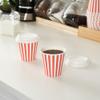 8 Ounce Disposable Coffee Cups With Lids, 400 Hot Cups With Lids - Sleeves Sold Separately, Single Wall, Red And White Stripe Paper Coffee Cups, For All Kinds Of Beverages - Restaurantware view 3