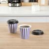 8 Ounce Disposable Coffee Cups With Lids, 400 Hot Cups With Lids - Sleeves Sold Separately, Single Wall, Purple And White Stripe Paper Coffee Cups, For All Kinds Of Beverages - Restaurantware view 3