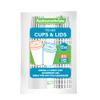 12 Ounce Disposable Coffee Cups With Lids, 20 Hot Cups With Lids - Sleeves Sold Separately, Single Wall, Gray And White Stripe Paper Coffee Cups, For All Kinds Of Beverages - Restaurantware view 1