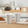 12 Ounce Disposable Coffee Cups With Lids, 20 Hot Cups With Lids - Sleeves Sold Separately, Single Wall, Gray And White Stripe Paper Coffee Cups, For All Kinds Of Beverages - Restaurantware view 4