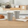 12 Ounce Disposable Coffee Cups With Lids, 400 Hot Cups With Lids - Sleeves Sold Separately, Single Wall, Black And White Stripe Paper Coffee Cups, For All Kinds Of Beverages - Restaurantware view 4