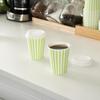 12 Ounce Disposable Coffee Cups With Lids, 20 Hot Cups With Lids - Sleeves Sold Separately, Single Wall, Green And White Stripe Paper Coffee Cups, For All Kinds Of Beverages - Restaurantware view 3
