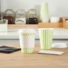 12 Ounce Disposable Coffee Cups With Lids, 20 Hot Cups With Lids - Sleeves Sold Separately, Single Wall, Green And White Stripe Paper Coffee Cups, For All Kinds Of Beverages - Restaurantware view 4