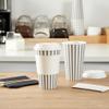 16 Ounce Disposable Coffee Cups With Lids, 400 Hot Cups With Lids - Sleeves Sold Separately, Single Wall, Gray And White Stripe Paper Coffee Cups, For All Kinds Of Beverages - Restaurantware view 4