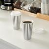16 Ounce Disposable Coffee Cups With Lids, 20 Hot Cups With Lids - Sleeves Sold Separately, Single Wall, Gray And White Stripe Paper Coffee Cups, For All Kinds Of Beverages - Restaurantware view 3