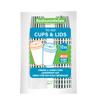 12 Ounce Disposable Coffee Cups With Lids, 400 Hot Cups With Lids - Sleeves Sold Separately, Single Wall, Forest Green And White Stripe Paper Coffee Cups, For Coffee And More - Restaurantware view 1