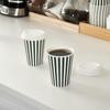 12 Ounce Disposable Coffee Cups With Lids, 400 Hot Cups With Lids - Sleeves Sold Separately, Single Wall, Forest Green And White Stripe Paper Coffee Cups, For Coffee And More - Restaurantware view 3