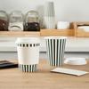 12 Ounce Disposable Coffee Cups With Lids, 400 Hot Cups With Lids - Sleeves Sold Separately, Single Wall, Forest Green And White Stripe Paper Coffee Cups, For Coffee And More - Restaurantware view 4