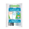 12 Ounce Disposable Coffee Cups With Lids, 400 Hot Cups With Lids - Sleeves Sold Separately, Single Wall, Blue And White Stripe Paper Coffee Cups, For All Kinds Of Beverages - Restaurantware view 1