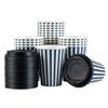 12 Ounce Disposable Coffee Cups With Lids, 400 Hot Cups With Lids - Sleeves Sold Separately, Single Wall, Blue And White Stripe Paper Coffee Cups, For All Kinds Of Beverages - Restaurantware view 2