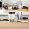 12 Ounce Disposable Coffee Cups With Lids, 400 Hot Cups With Lids - Sleeves Sold Separately, Single Wall, Blue And White Stripe Paper Coffee Cups, For All Kinds Of Beverages - Restaurantware view 4