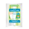 16 Ounce Disposable Coffee Cups With Lids, 20 Hot Cups With Lids - Sleeves Sold Separately, Single Wall, Green And White Stripe Paper Coffee Cups, For All Kinds Of Beverages - Restaurantware view 1