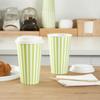 16 Ounce Disposable Coffee Cups With Lids, 20 Hot Cups With Lids - Sleeves Sold Separately, Single Wall, Green And White Stripe Paper Coffee Cups, For All Kinds Of Beverages - Restaurantware view 4