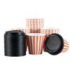 8 Ounce Disposable Coffee Cups With Lids, 400 Hot Cups With Lids - Sleeves Sold Separately, Single Wall, Orange And White Stripe Paper Coffee Cups, For All Kinds Of Beverages - Restaurantware view 2