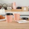 8 Ounce Disposable Coffee Cups With Lids, 400 Hot Cups With Lids - Sleeves Sold Separately, Single Wall, Orange And White Stripe Paper Coffee Cups, For All Kinds Of Beverages - Restaurantware view 4