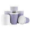 12 Ounce Disposable Coffee Cups With Lids, 20 Hot Cups With Lids - Sleeves Sold Separately, Single Wall, Purple And White Stripe Paper Coffee Cups, For All Kinds Of Beverages - Restaurantware view 2