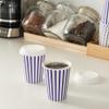12 Ounce Disposable Coffee Cups With Lids, 20 Hot Cups With Lids - Sleeves Sold Separately, Single Wall, Purple And White Stripe Paper Coffee Cups, For All Kinds Of Beverages - Restaurantware view 3