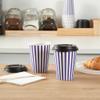 12 Ounce Disposable Coffee Cups With Lids, 20 Hot Cups With Lids - Sleeves Sold Separately, Single Wall, Purple And White Stripe Paper Coffee Cups, For All Kinds Of Beverages - Restaurantware view 4
