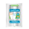 20 Ounce Disposable Coffee Cups With Lids, 20 Hot Cups With Lids - Sleeves Sold Separately, Single Wall, Gray And White Stripe Paper Coffee Cups, For All Kinds Of Beverages - Restaurantware view 1