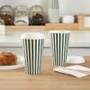 16 Ounce Disposable Coffee Cups With Lids, 20 Hot Cups With Lids - Sleeves Sold Separately, Single Wall, Forest Green And White Stripe Paper Coffee Cups, For All Kinds Of Beverages - Restaurantware view 4