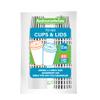 12 Ounce Disposable Coffee Cups With Lids, 20 Hot Cups With Lids - Sleeves Sold Separately, Single Wall, Black And White Stripe Paper Coffee Cups, For All Kinds Of Beverages - Restaurantware view 1