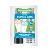 12 Ounce Disposable Coffee Cups With Lids, 20 Hot Cups With Lids - Sleeves Sold Separately, Single Wall, Black And White Stripe Paper Coffee Cups, For All Kinds Of Beverages - Restaurantware view 1