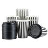 12 Ounce Disposable Coffee Cups With Lids, 20 Hot Cups With Lids - Sleeves Sold Separately, Single Wall, Black And White Stripe Paper Coffee Cups, For All Kinds Of Beverages - Restaurantware view 2